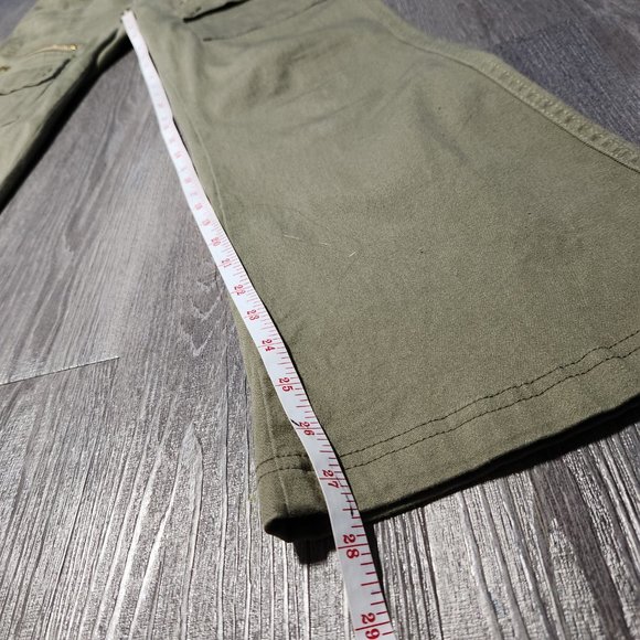 Vintage Y2K Illegal kaki flared cargo jeans with front pockets & zippers - Picture 14 of 16